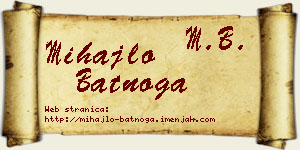 Mihajlo Batnoga vizit kartica
